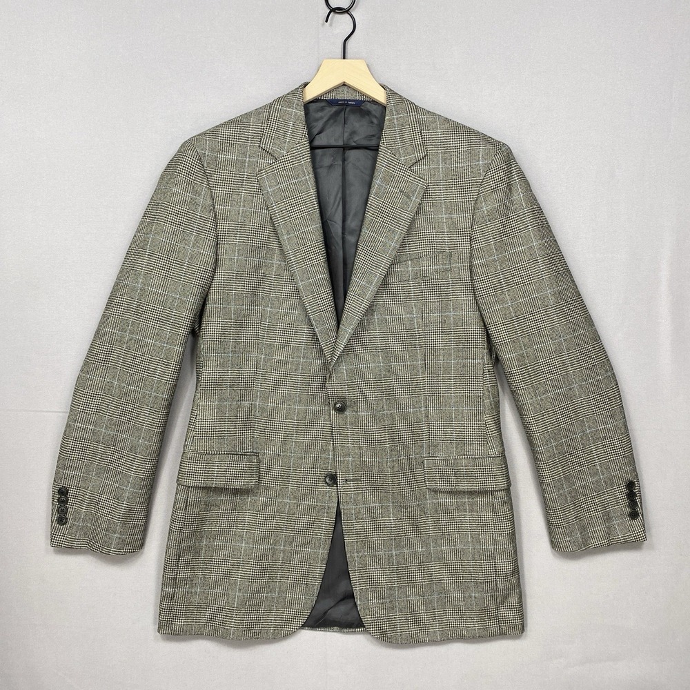 Brooks Brothers Blue Check Glen Plaid Madison 1818 Loro Piana Wool Blazer 41L
